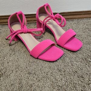 Pink Women's Strappy Ankle Heels